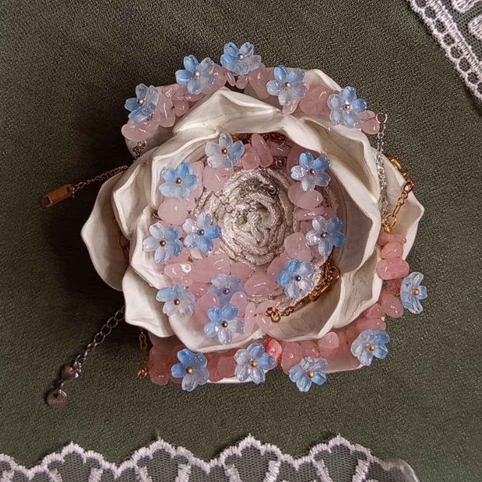WHIMSICAL Blue flower bracelet